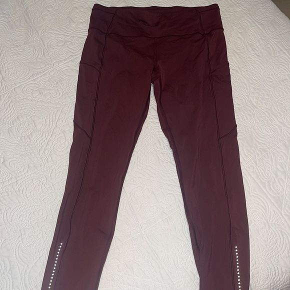Lululemon maroon fast & free leggings - Picture 2 of 2